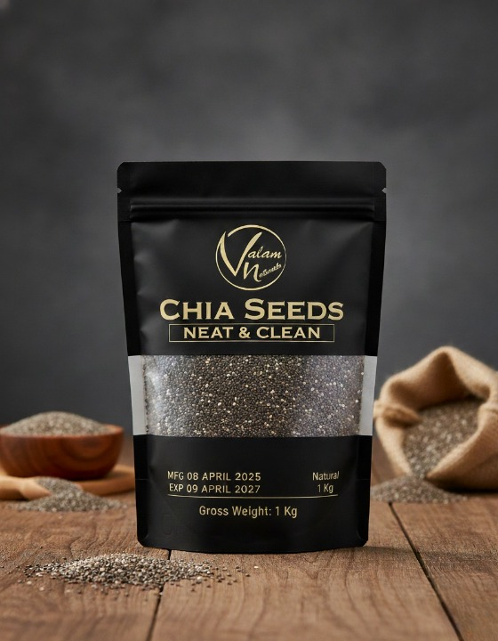 Chia Seeds – 100% Pure, High-Fiber Superfood | Omega-3, Protein & Antioxidant-Rich Energy Boost