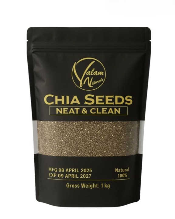 Chia Seeds – 100% Pure, High-Fiber Superfood | Omega-3, Protein & Antioxidant-Rich Energy Boost