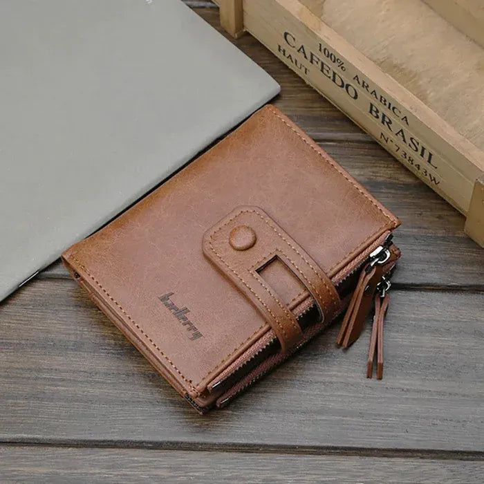 Premium Handcrafted Buffalo Leather Trifold Wallet - Slim Bifold Card Holder