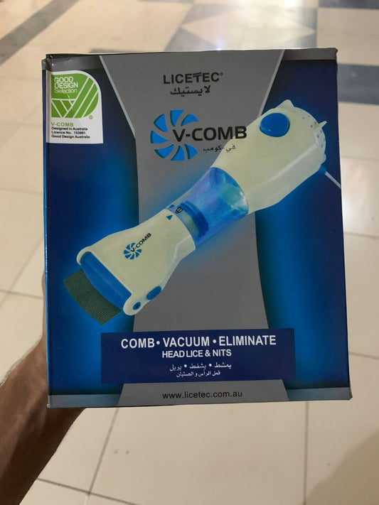 LICETEC V - COMB Electric Head Lice Remover – Chemical - Free Lice & Nit Treatment for Kids & Adults | Safe, Reusable & Hygienic Vacuum Comb Device - MustBuy.pk