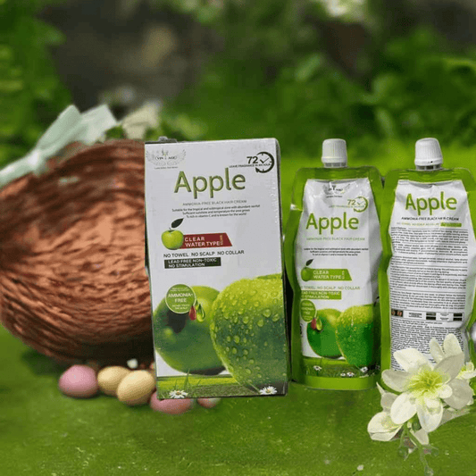 Apple Ammonia Free Hair Cream 100% Organic 2 - in - 1 Black Color Solution - MustBuy.pk