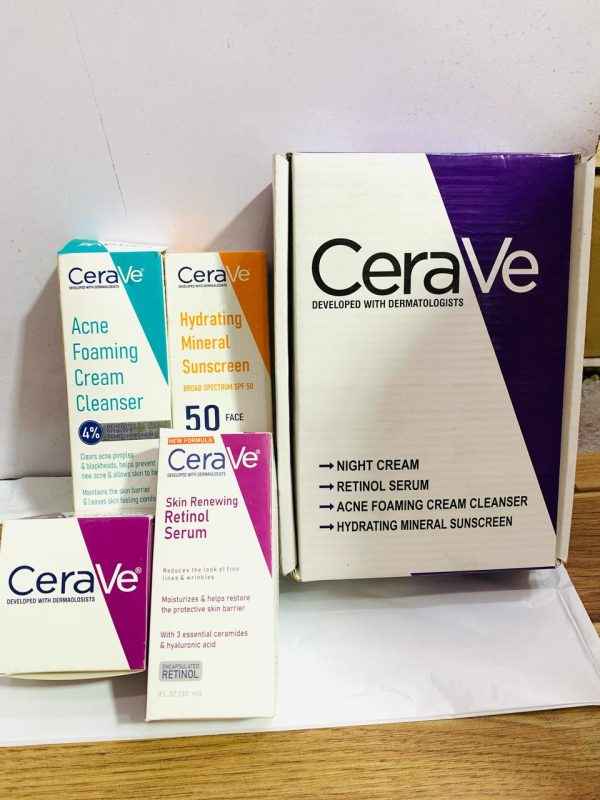 CeraVe 4-in-1 Skincare Kit – Cleanser, Serum, Night Cream - MustBuy.pk
