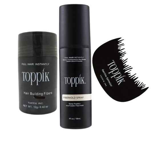 Toppik Hair Building Fiber 3-in-1 Combo Pack. This Set Includes Toppik Hair Fiber, Fiber Hold Spray & Hairline Optimizer Comb - MustBuy.pk