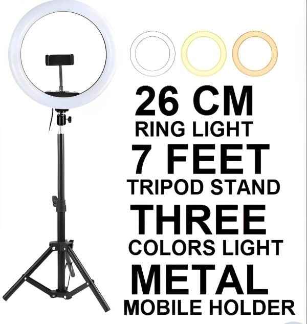 LED Ring Light with Mobile Holder & 7ft Tripod - MustBuy.pk
