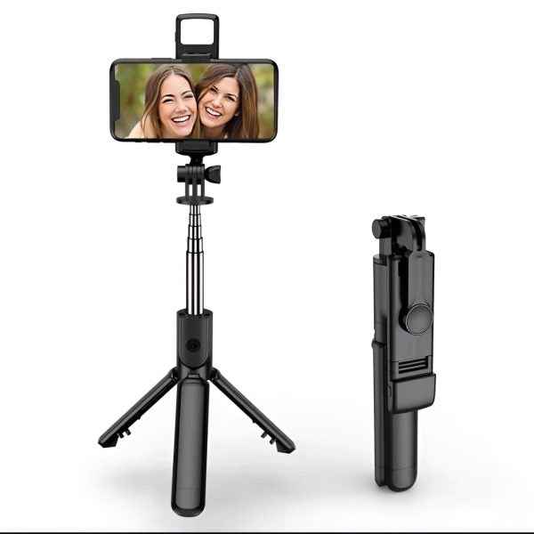 Bluetooth Selfie Stick with Tripod – 360° Foldable Mobile Holder - MustBuy.pk