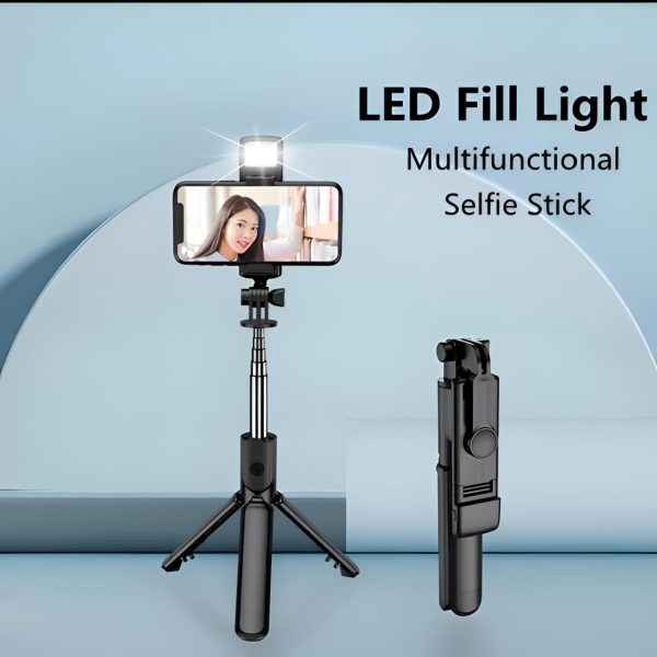 Bluetooth Selfie Stick with Tripod – 360° Foldable Mobile Holder - MustBuy.pk