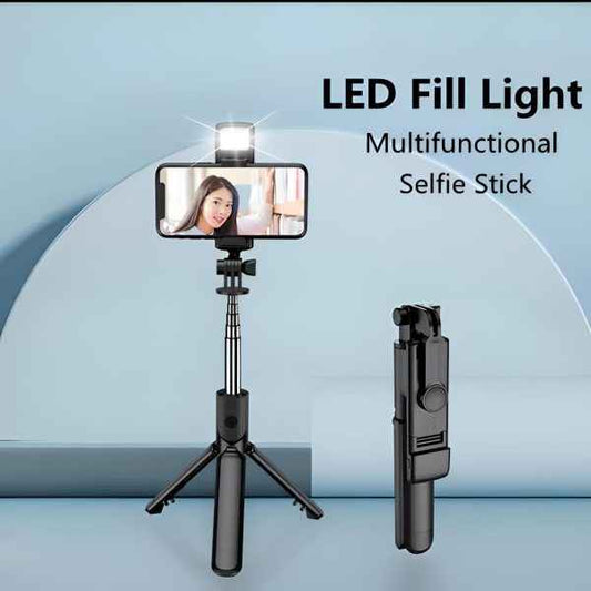 Bluetooth Selfie Stick with Tripod – 360° Foldable Mobile Holder - MustBuy.pk