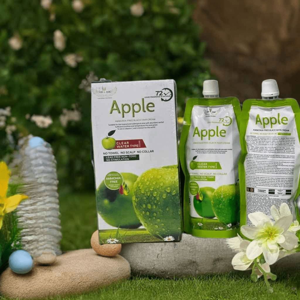 Apple Ammonia Free Hair Cream 100% Organic 2-in-1 Black Color... - Image 4