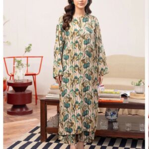 2 Pcs Women's Unstitched Linen Printed Suit